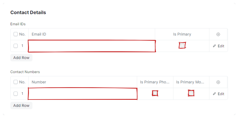 Contact Details Section